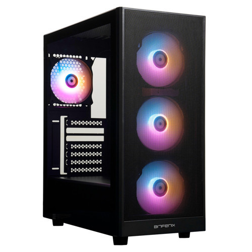 Grafi Black 4x120mm FRGB Fan Mesh Temperli Cam USB 3.0 Mid Tower ATX Gaming Kasa (BFC-GRM-KKGSK-4F)