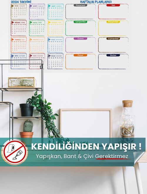 Planlayıcı Akıllı Kağıt - Haftalık Planlayıcı Sihirli Kağıt, 2025 Yıllık Planlayıcı Duvar Takvimi