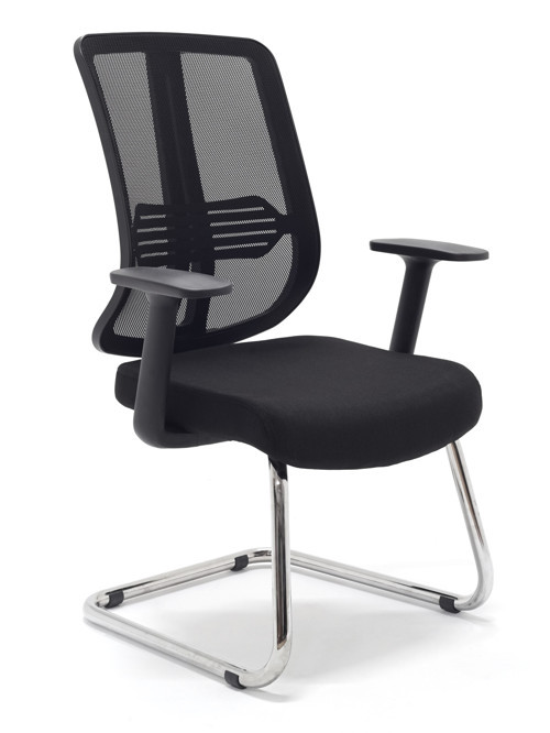 // Comfort Visitor Black Misafir Bekleme Koltuğu Sabit Krom Ayak