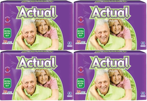 Yetişkin Hasta Bezi Bel Bantlı XL - Ekstra Büyük - Extra Large 120 Adet (4PK*30)