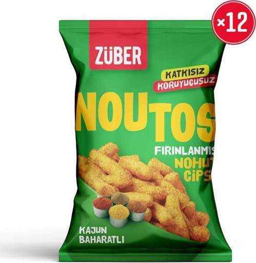 Noutos Fırınlanmış Nohut Cipsi Kajun Baharatlı 55g X 12 Paket