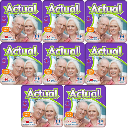 Yetişkin Hasta Bezi Bel Bantlı M - Medium - Orta 240 Adet (8PK*30)