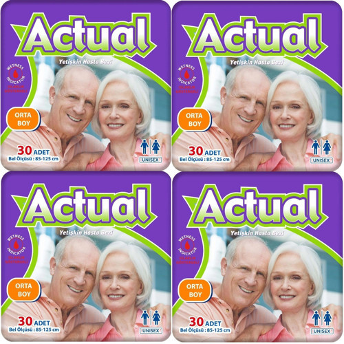 Yetişkin Hasta Bezi Bel Bantlı M - Medium - Orta 120 Adet (4PK*30)