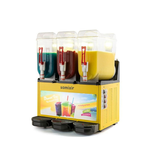 SLUSH36 Allure Triple Ice Slush Granita Buzlaş Makinesi, 12+12+12 L, Sarı