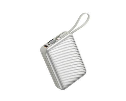 20000mAh Silver Powerbank 22.5W Kablolu ve Led Display PB20KSL