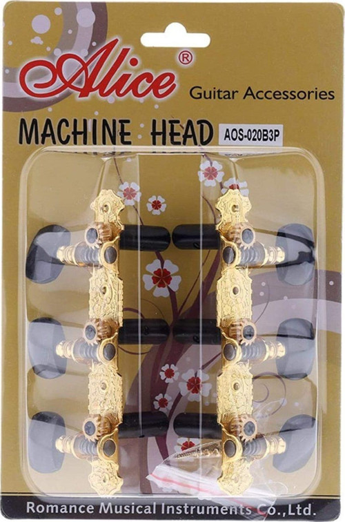 AO-02OB3P Altın Rengi Klasik Gitar Burgusu Siyah Başlıklar
