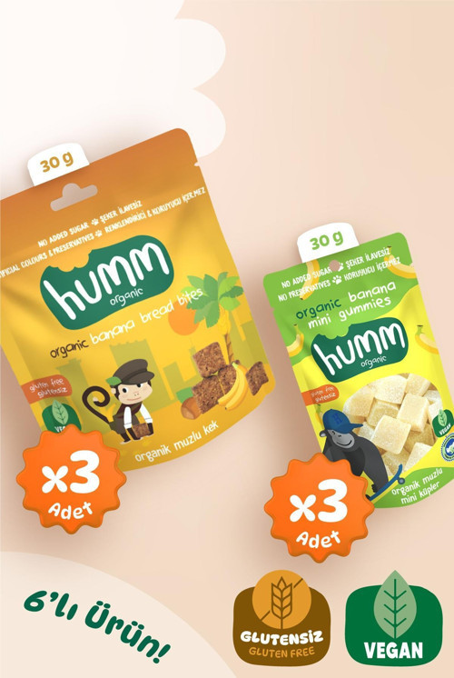 Organik Glutensiz Vegan Muzlu Atıştırmalık Paketi - 6 adet (2 çeşit)