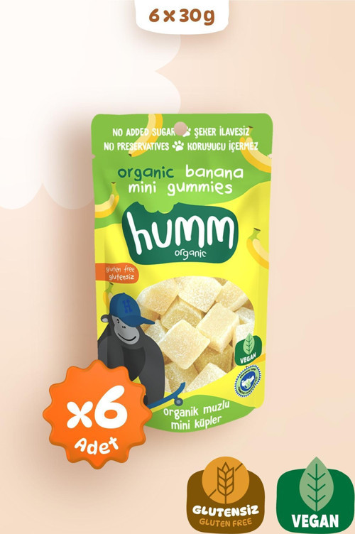 Organik Glutensiz Vegan Muzlu Mini Küpler Atıştırmalık Paketi - 6 adet