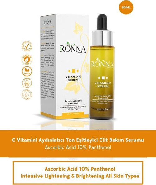 Cilt Tonu Eşitleyici Vitamin C Serum 30 ml Ascorbic Acid 10% Panthenol