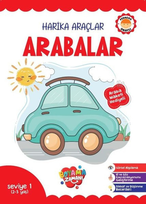 Harika Araçlar Arabalar Seviye 1 (2 - 3 Yaş) Araba Maketi Hediyeli