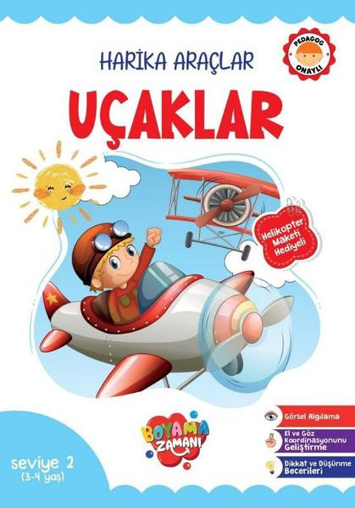 Harika Araçlar Uçaklar Seviye 2 (3 - 4 Yaş) Helikopter Maketi Hediyeli