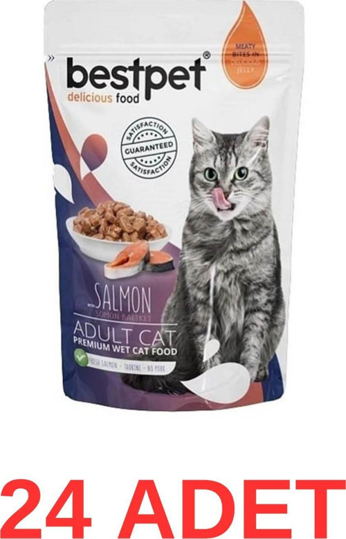 Jelly Pouch Somonlu Yetişkin Kedi Konservesi 85 Gr 24 Adet