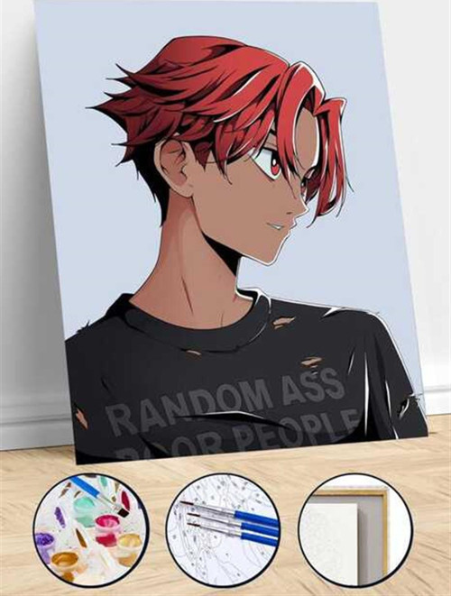 Pastelya Sayılarla Boyama Seti Çerçeveli Kasnaklı Serseri Anime