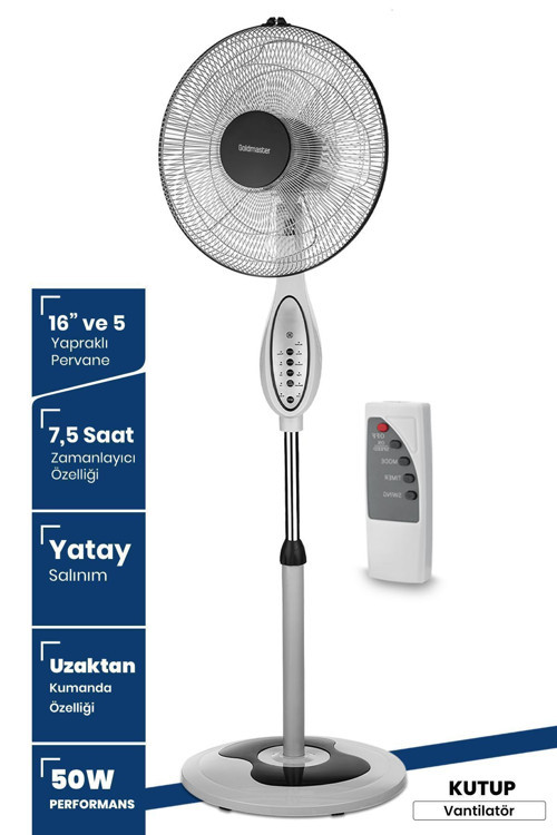 GM-7922 Kutup Ayaklı Kumandalı Vantilatör