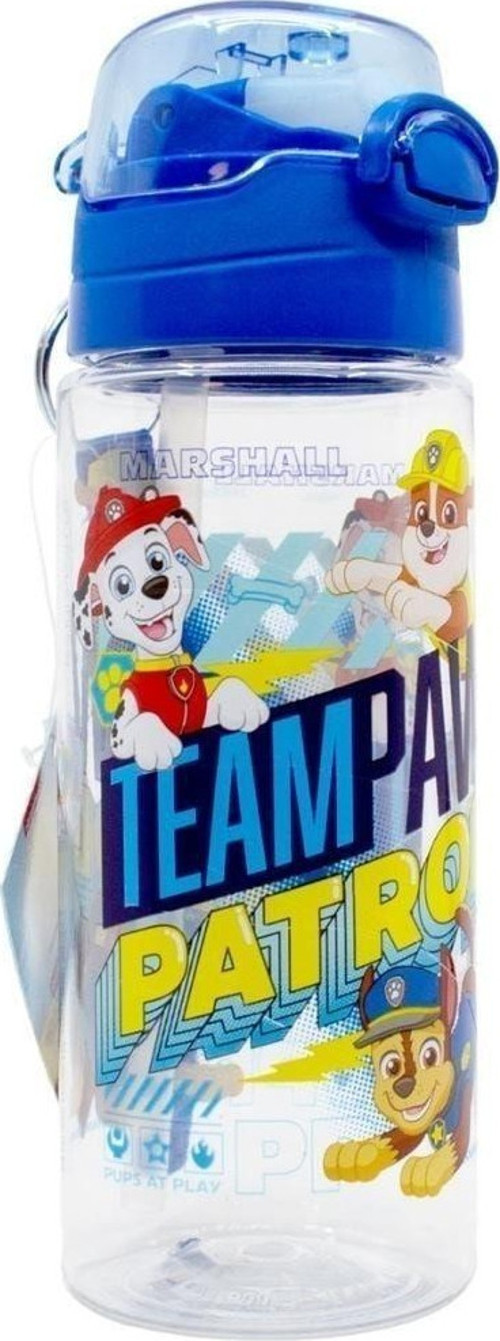 500ml Paw Patrol Pipetli Askılı Kilitlenebilir Su Matarası