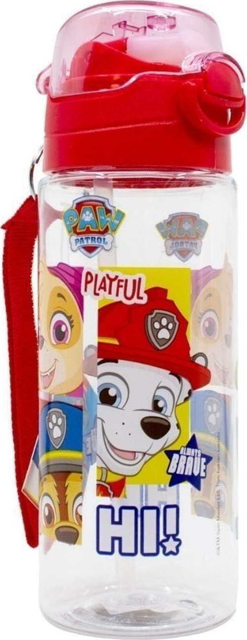 500ml Paw Patrol Pipetli Askılı Kilitlenebilir Su Matarası