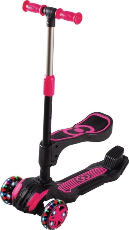 3-7 Yaş Led Işıklı 3 Tekerlek Oturaklı Yükseklik Ayarlı Katlanabilir Çocuk Scooter
