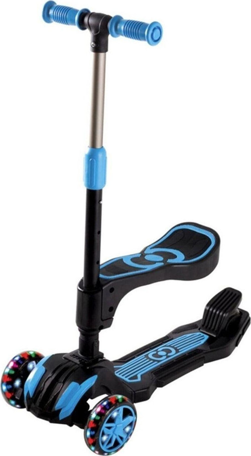 Combo 3-7 Yaş Led Işıklı 3 Tekerlek Oturaklı Yükseklik Ayarlı Katlanabilir Çocuk Scooter