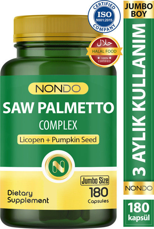 Saw Palmetto Complex 180 Kapsül Jumbo Boy Saç Vitamini -Cüçe Palmiye Likopen Çinko Isırgan Otu