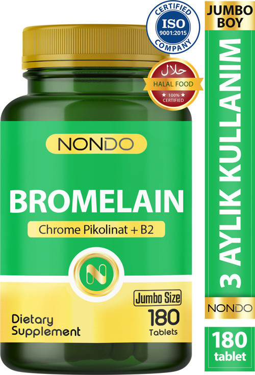 Bromelain 2400 Gdu 750 Mg 180 Tablet (Jumbo Boy Bromelian Ananas Ekstresi Krom Pikolinat Vitamin )