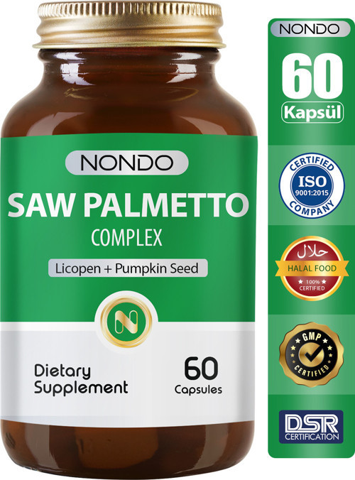 Saw Palmetto Kompleks 60 Kapsül Saç Vitamini - Cüce Palmiye Likopen Isırgan Otu Çinko Bal Kabağı