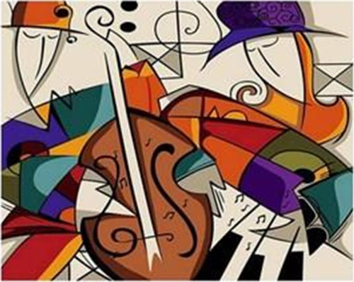 Pastelya Sayılarla Boyama Seti Çerçeveli Kasnaklı Picasso Müzik