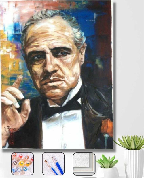 Pastelya Sayılarla Boyama Seti Rulo Çerçevesiz Godfather