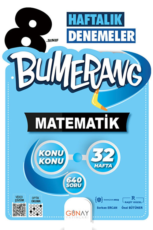 Günay Yayınları 8. Sınıf Bumerang 32 Haftalık Matematik Denemeleri / Ramazan Akkuş / / 9786257150583