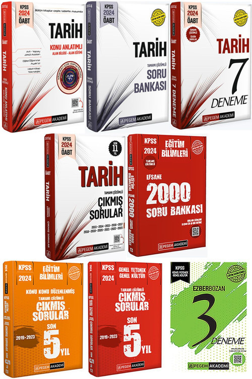 Pegem Akademi Yayıncılık KPSS 2024 ÖABT Tarih Mega Set(Konu-Soru-Deneme-Çıkmış Sorular)2000 Soru-Çıkmış Sorular-3 Deneme