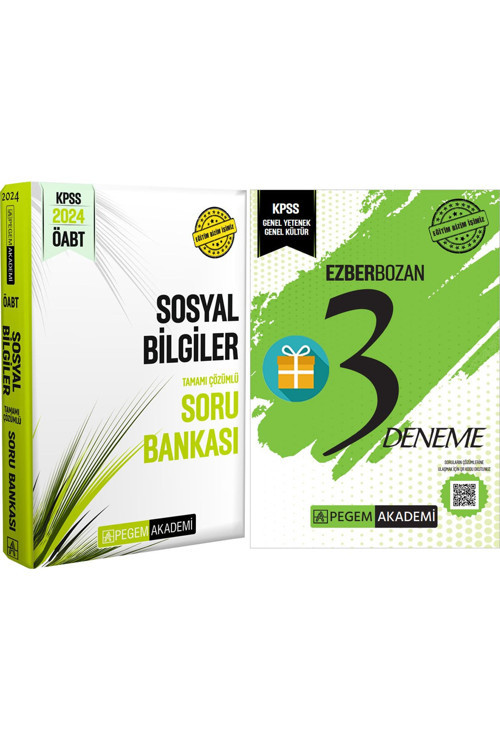Pegem Akademi Yayıncılık Pegem Güncel 2024 KPSS ÖABT Sosyal Bilgiler Tamamı Çözümlü Soru Bankası