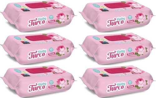 Islak Havlu Mendil 90 Yaprak Gül/Rose 6 Lı Set 540 Yaprak Plastik Kapaklı