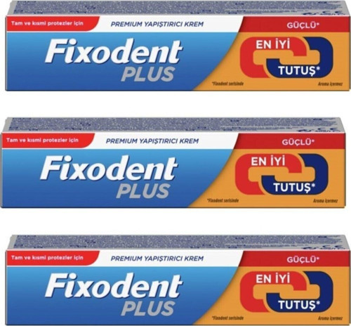 Fıxodent Plus 40 G Diş Protez Yapıştırıcı Krem 3'Lü Paket