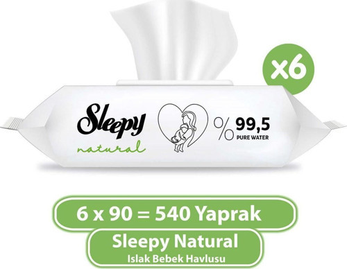 Natural Islak Bebek Havlusu 6X90 (540 Yaprak)