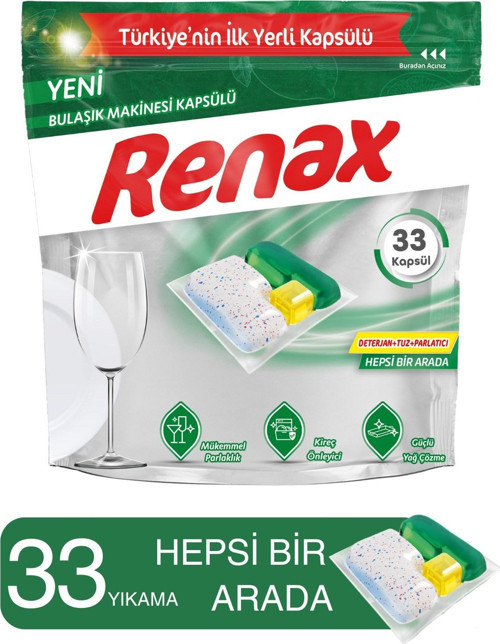 Bulaşık Makinesi Kapsülü Hepsi Bir Arada 33'lü