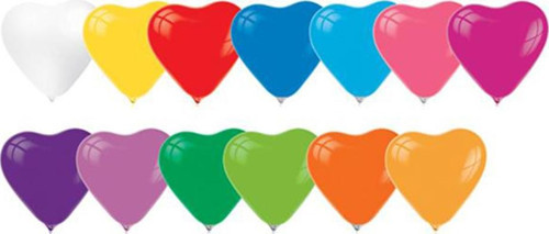 Balon 12 apos; apos; Kalp Modeli Kırmızı/Karışık (20 Adet) Karışık Renk