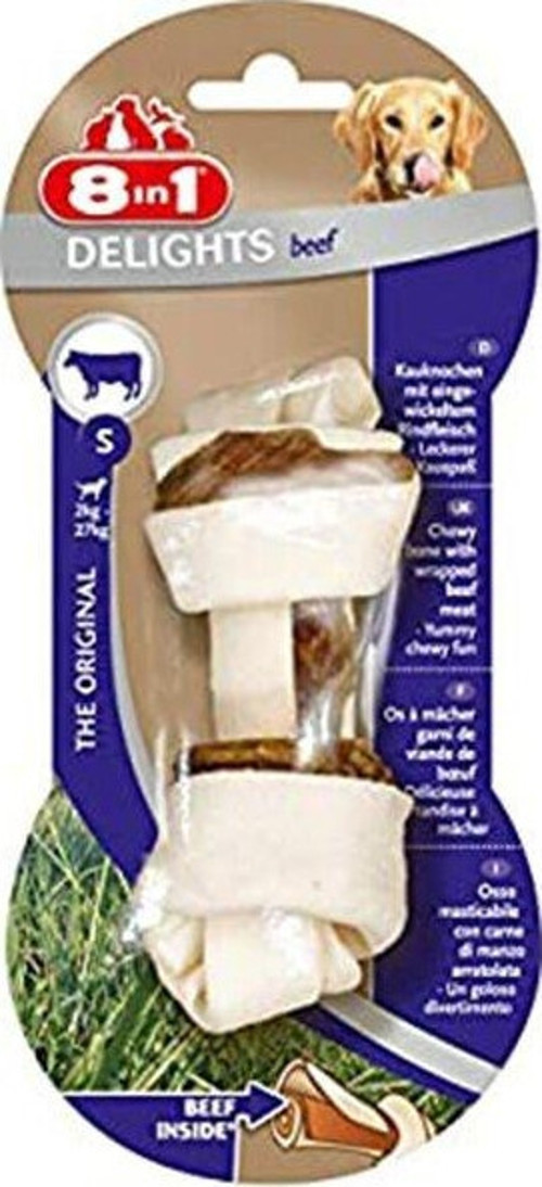 8 in 1 Delight Bones S Köpek Çiğneme Burgu Kemik Biftekli Small