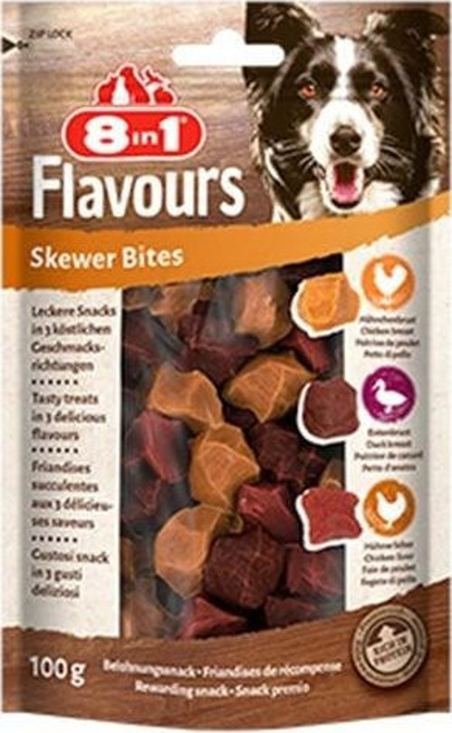 Flavours Skewer Bites Kuşbaşı Dilimli Çiğneme Köpek Ödülü 100 Gr