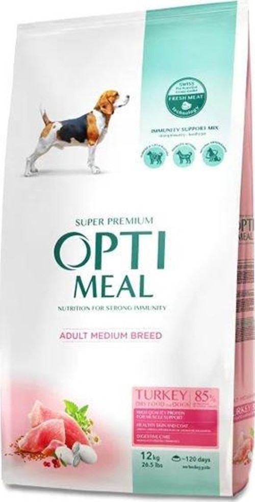 Süper Premium Hindili Orta Irk Yetişkin Köpek Maması 12 Kg