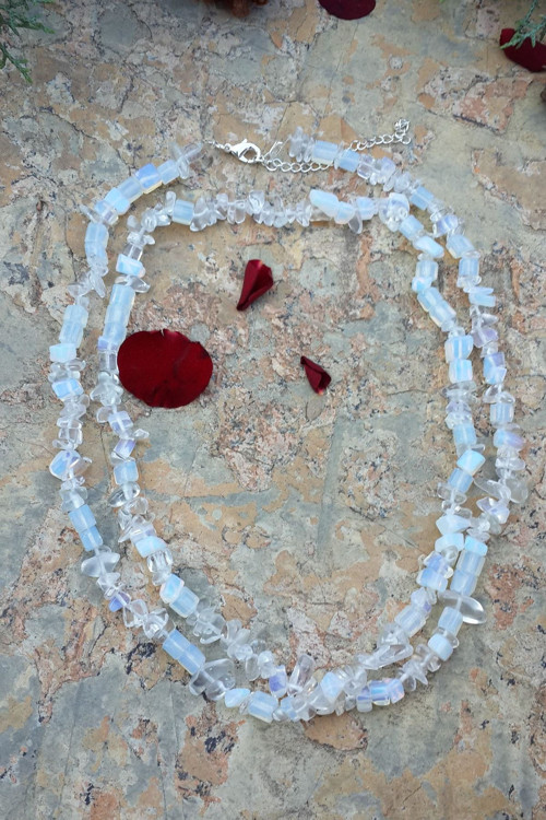 Jewellery Aytaşı Çift Sıra Doğal Taş Bayan Kolye