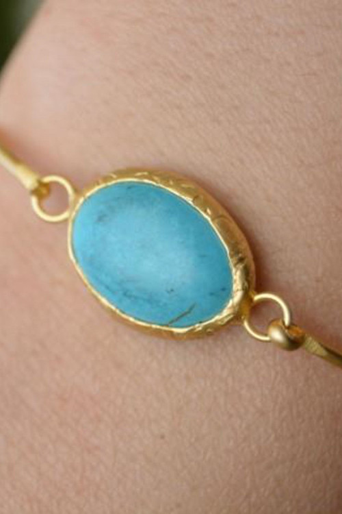 Jewellery Turkuaz Taşlı Bileklik Turkuaz Mavi