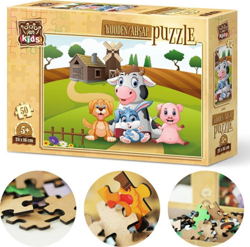Art Kids Çiftlik Pozu 50 Parça Ahşap Puzzle