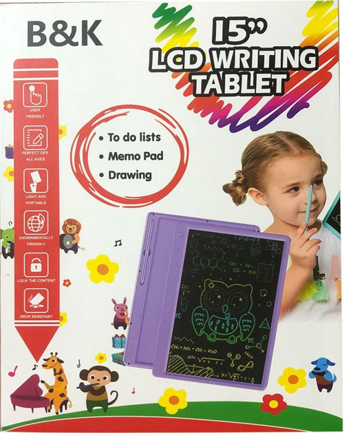 Hediyelik Renkli Writing Tablet Lcd 15 Inç Kalemli Çizim Yazı Tahtası Not Yazma Eğitim Tableti