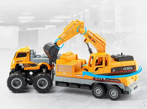 Sürtmeli 4X4 İnşaat Araçları 1:43 Ölçekli Ekskavatör