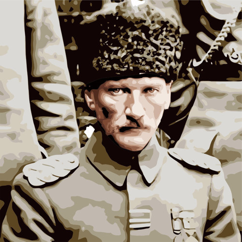 Pastelya Sayılarla Boyama Seti Çerçeveli Kasnaklı Atatürk 1