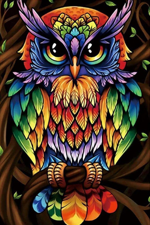 Pastelya Sayılarla Boyama Seti Çerçeveli Kasnaklı Baykuş 5