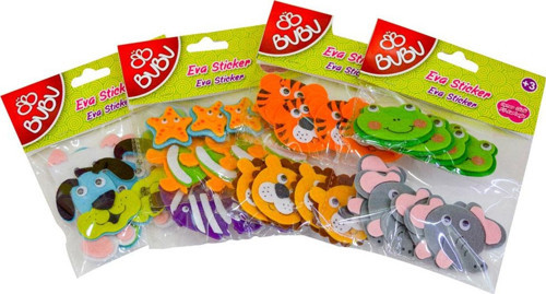 3D Keçe Sticker Oynar Gözlü Karışık Hayvanlar Bubu-Sts020