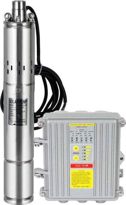 48 Volt Dc Solar Güneş Enerjili Dalgıç Pompa 70mm Dış Çap 650 Watt Panolu 80 Mss 3 m³/h