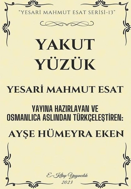 E Kitap Yayıncılık Yakut Yüzük