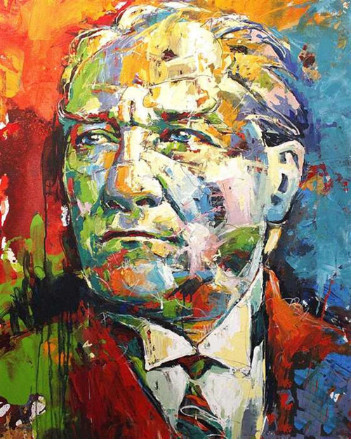 Pastelya Sayılarla Boyama Seti Rulo Çerçevesiz Renkli Atatürk 4