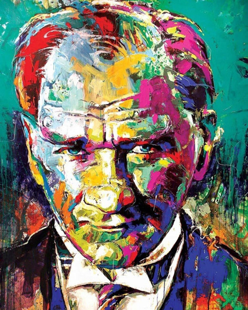 Pastelya Sayılarla Boyama Seti Çerçeveli Kasnaklı Renkli Atatürk 2